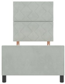 Cama vidaXL Cinza Claro 80x200 cm Veludo