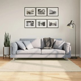 vidaXL Tapete pelo curto macio e lavável HUARTE 160x160 cm cor creme