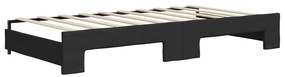 Sofá-cama com gavetão 90x190 cm tecido preto