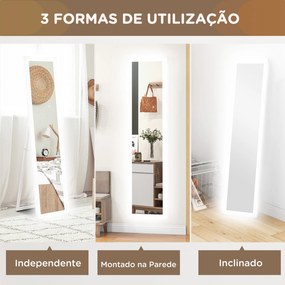 Espelho de Pé com Luz LED 40x160 cm Espelho de Corpo Inteiro com Ilumi