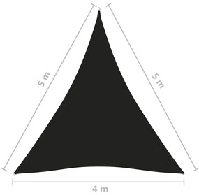 Para-sol estilo vela tecido oxford triangular 4x5x5 m preto