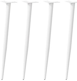Pés de mesa de console cônicos 4 peças branco 72-73 cm aço