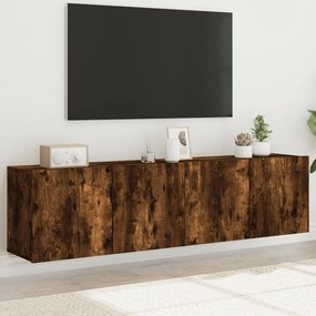 vidaXL Móveis de parede para TV 2 pcs 80x30x41 cm carvalho fumado