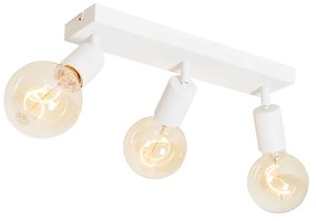 Candeeiro de teto moderno branco retangular 3-luzes - Facil Moderno