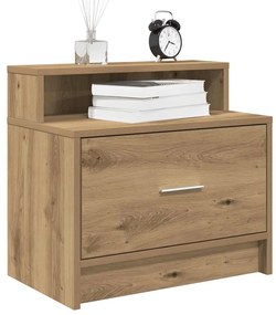 Mesa de cabeceira com gaveta 51x31x47 cm carvalho artisiano