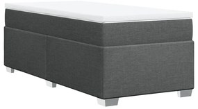 Cama com molas/colchão 90x200 cm tecido cinzento-escuro