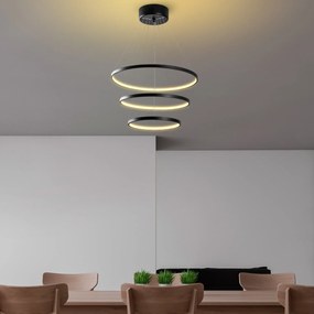 Candeeiro de Teto LED "Simit" Regulável – Preto – 50x50x80 cm – Design