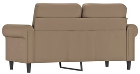 Sofá de 2 lugares 120 cm couro artificial cor cappuccino