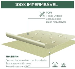 Capa para Cadeiras Empilháveis 90x70x115 cm Impermeável em Tecido Oxford 600D Capa para Móveis de Jardim Anti-UV Bege e Castanho