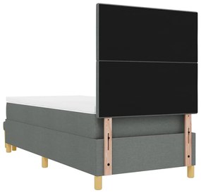 Cama Box com Colchão e Banco vidaXL Cinza Escuro 90x200 cm Tecido
