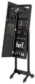 Espelho de pé com luzes LED 34x37x146 cm preto