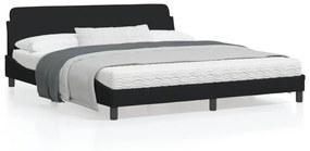 vidaXL Estrutura de cama sem colchão 180x200 cm tecido preto