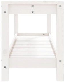 Banco de jardim 108x35x45 cm madeira de pinho maciça branco