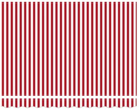 Toldo Retrátil Manual Listrado Vermelho e Branco 350x250 cm