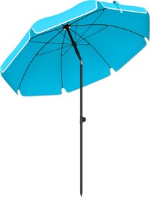 Outsunny Guarda-sol Praia Ø150 cm resistente à água dobrável Guarda-sol de praia com âncora de areia inclinação ajustável Bolsa de transporte Azul | Aosom Portugal