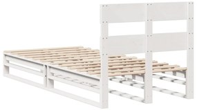 Cama sem colchão 90x200 cm madeira de pinho maciça branco