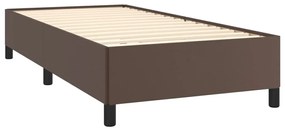 Estrutura de cama 90x190 cm couro artificial castanho