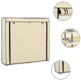 Sapateira com cobertura 115x28x110 cm tecido cor creme