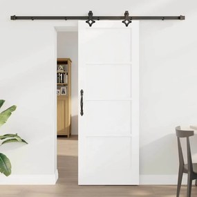 vidaXL Conjunto de Porta Deslizante Branco e preto 73,5 x 198,5 cm