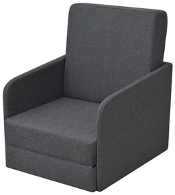 vidaXL Poltrona convertível tecido cinzento-escuro
