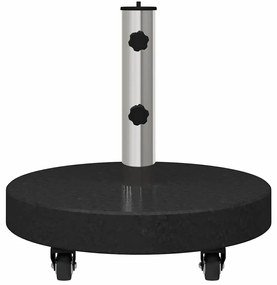 Base de Guarda-Sol com Rodas para Postes de Ø38/48mm - Granito Preto,