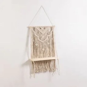Tapeçaria Com Prateleira De Parede Em Algodão E Madeira De Pinho Elizama D - Sklum