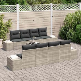 Conjunto de Sofá de Jardim de 7 Peças com Almofadas em Rattan Sintétic