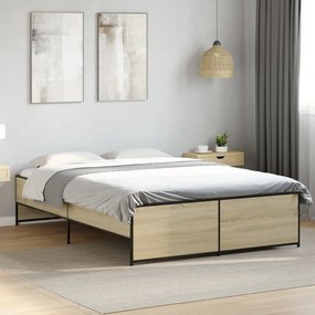 Estrutura de cama 140x190 cm derivados madeira/metal