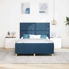 Estrutura de Cama vidaXL Azul 140x190 cm Tecido