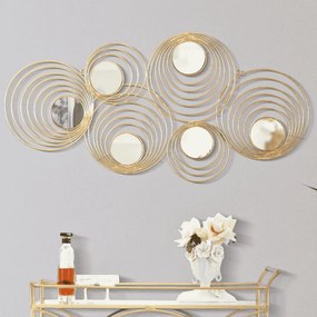 PAINEL DE PAREDE DE FERRO 3D RAYS CM 90X2,5X45 Dourado