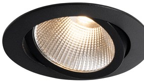 Conjunto de 6 focos embutidos pretos 9,5cm Incl. LED 1300 lm regulável IP65 - Gaius Moderno