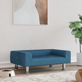 vidaXL Cama para cães 70x45x26,5 cm veludo azul