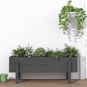 vidaXL Canteiro elevado de jardim 101x30x38 cm pinho maciço cinzento