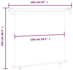 Toldo lateral para varanda 160x250 cm preto