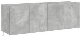 Móveis de parede para TV com luzes LED 2 pcs cinzento cimento