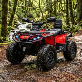 Moto 4 elétrica para crianças 3 a 7 anos* 24V Can Am Outlander 4×4 200W rodas Espuma EVA, assento couro Carga até 50Kg Vermelha