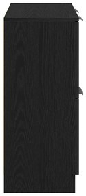 Buffet de Carvalho Preto vidaXL - 60 x 30 x 70 cm - Feito de Madeira G