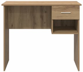 Mesa com Armazenamento Carvalho Artesanal 90x49,5x75 cm Madeira de Eng