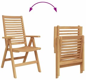 Cadeiras de Jardim vidaXL Dobrável 8 pcs Madeira de Teca