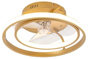 Ventilador de teto dourado 46,5cm incl. LED com controlo remoto - Kees Design