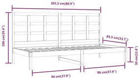 Sofá-cama sem colchão 80x200 cm madeira de pinho maciça branco