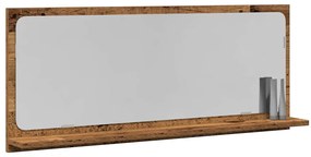 Espelho de Casa de Banho vidaXL de Madeira Antiga 90x10,5x37 cm em Com
