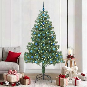 vidaXL Árvore de Natal com 300 LEDs com suporte Verde 210 cm PVC