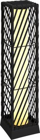 Outsunny Candeeiro de Jardim em Vime Candeeiro Solar Exterior com Luzes LED Automáticas Impermeável IP44 16x16x68 cm Preto | Aosom Portugal