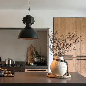 Candeeiro de suspensão industrial pequeno preto mate - Sicko