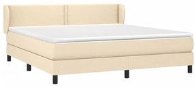 Cama com molas/colchão 160x200 cm tecido cor creme