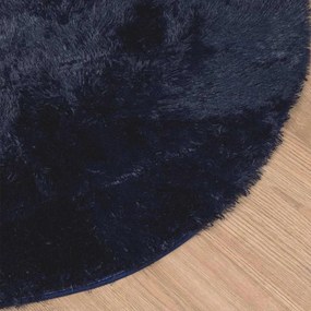 Tapete shaggy de pelo alto NAVARRA 120x120 cm azul-marinho