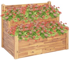 vidaXL Floreira de jardim c/2 níveis 110x75x84cm madeira acácia maciça