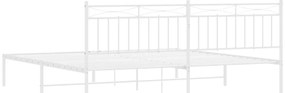 Estrutura de cama com cabeceira 193x203 cm metal branco
