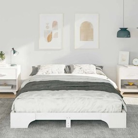 Estrutura de cama de chão Branco 140 x 210 cm madeira